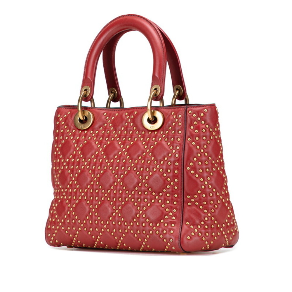 CHRISTIAN DIOR Red Lambskin Leather Shoulder Bag - Picture 2 of 9